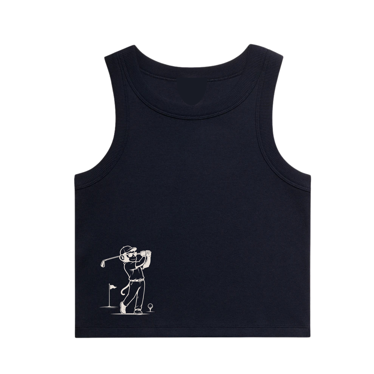 Monkey Golf Club Ribbed Tank - Navy
