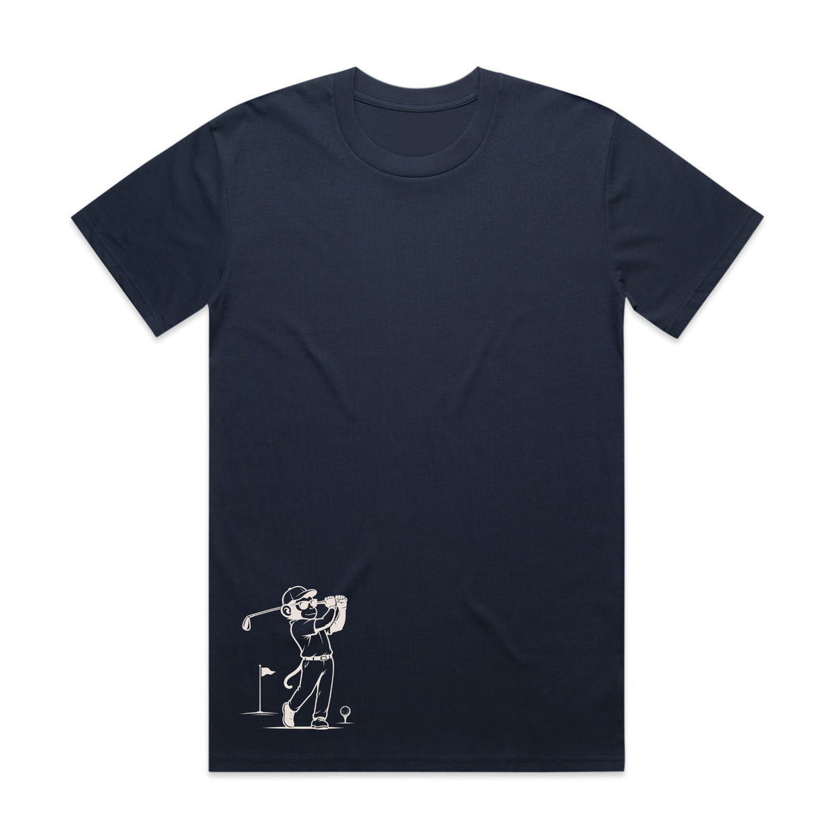 Monkey Golfer Tee - Navy Club Edition
