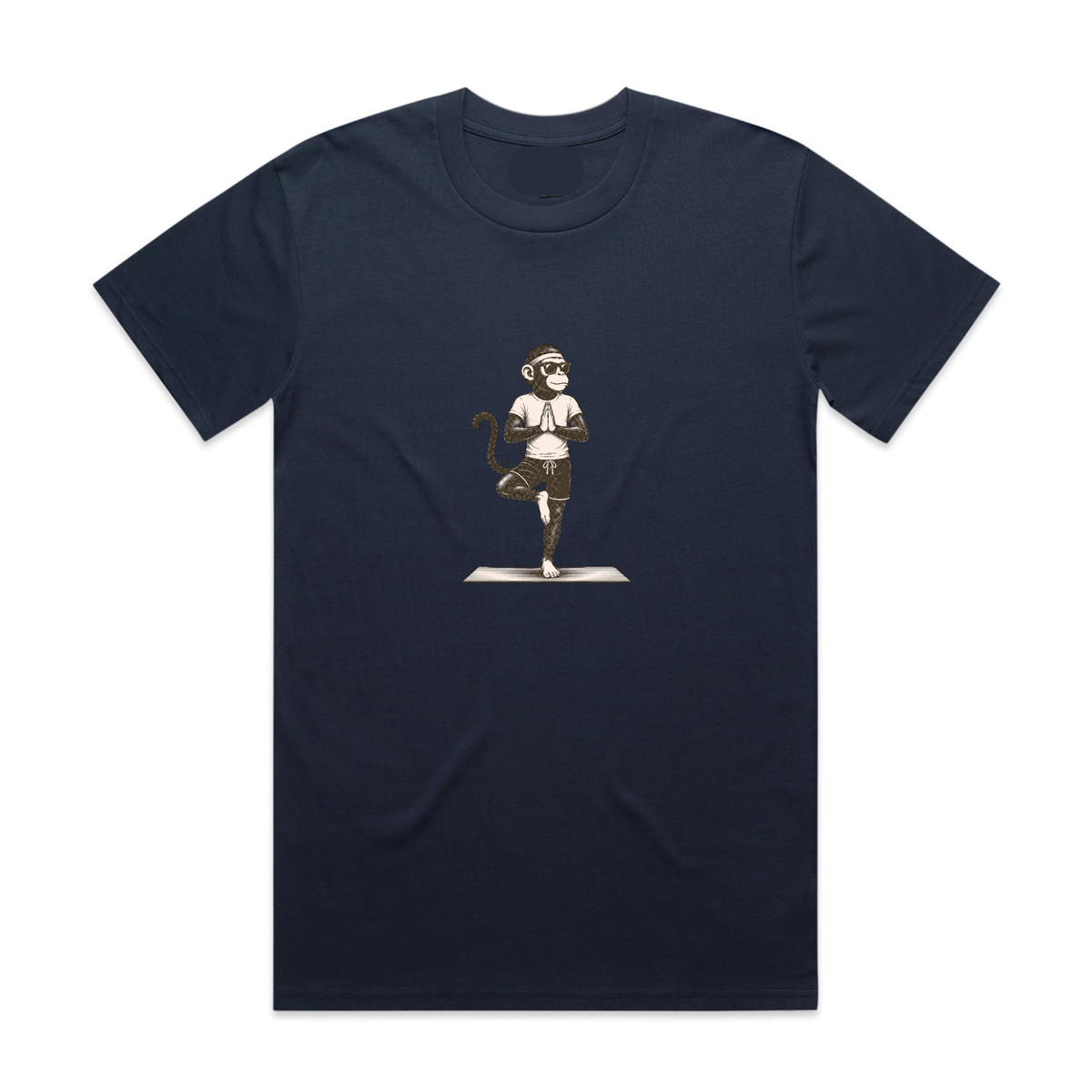 Mono Monkey Tree Pose Tee - Navy