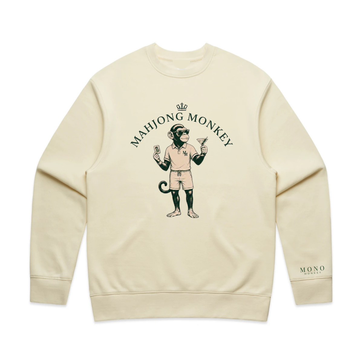 Mahjong Monkey Crewneck – Ecru
