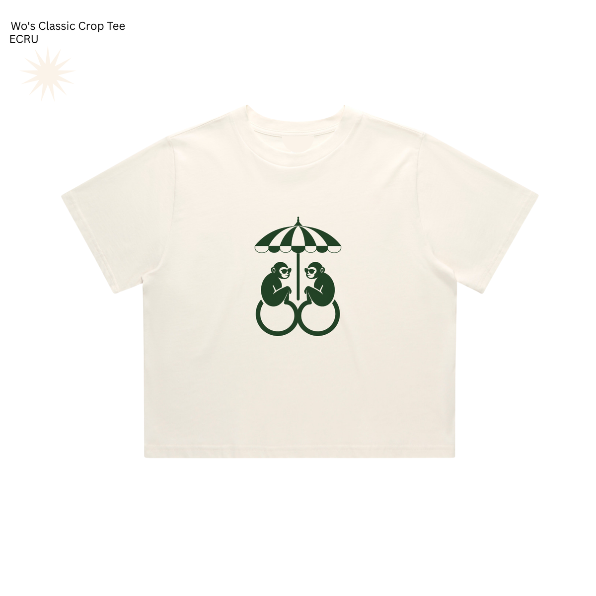 Mono Monkey Signature Crop Tee - Ecru