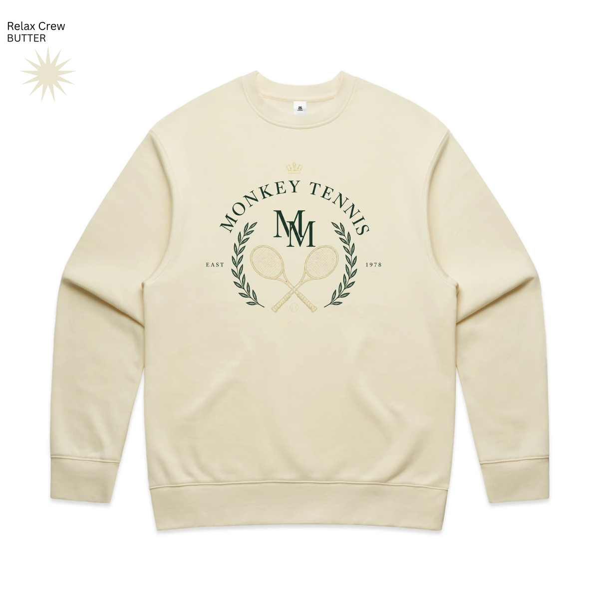 MONO MONKEY Tennis Club Crewneck - Butter