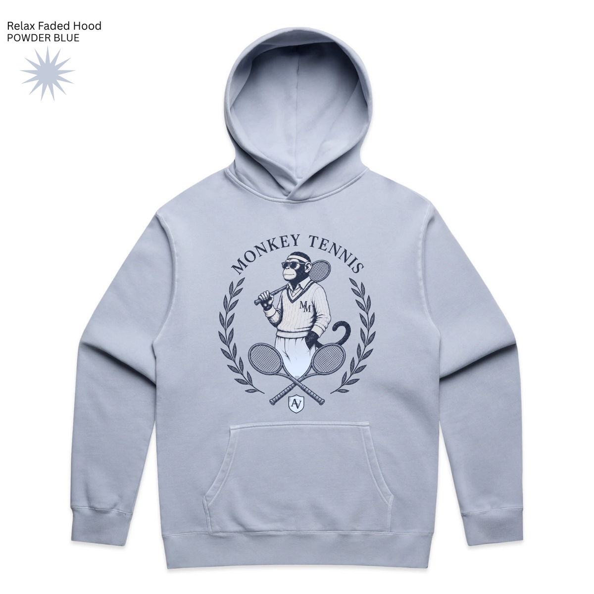 MONO MONKEY Tennis Crest Hoodie - Powder Blue