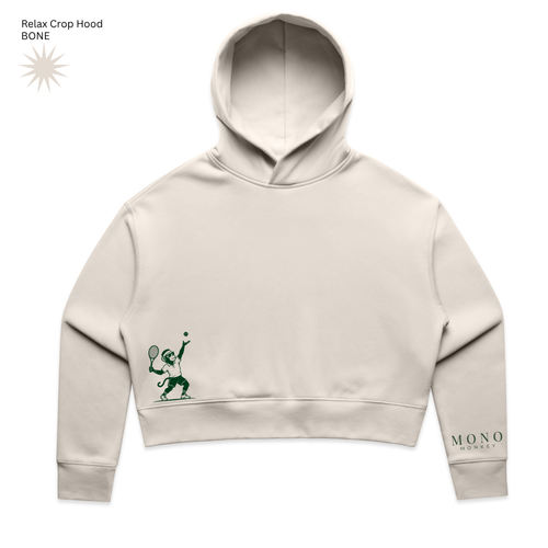 MONO MONKEY Tennis Relax Crop Hood - Bone